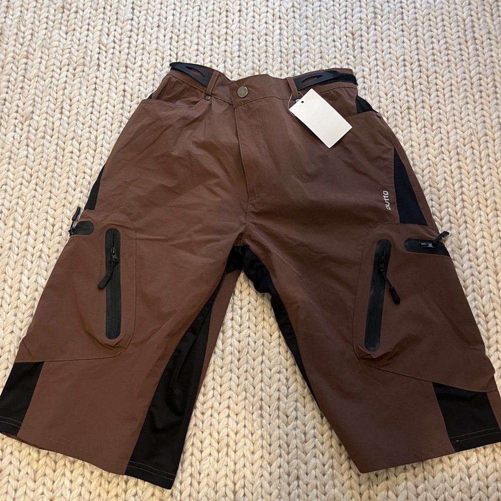 Durable Brown and Black Cargo Shorts for Men